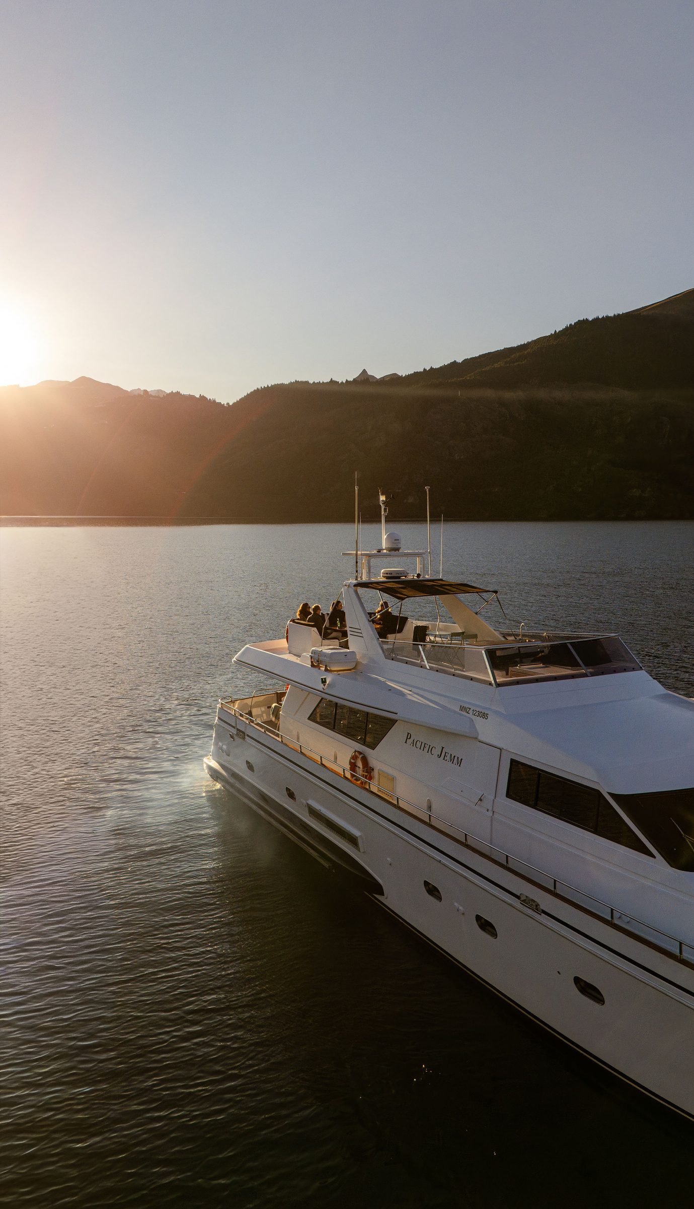 Pacific Jemm at golden hour on Lake Wakatipu
